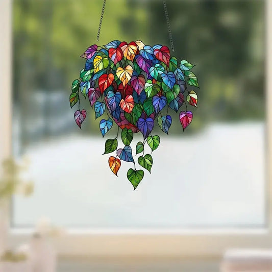 Bohemian Style Stained Acrylic Ivy Suncatcher