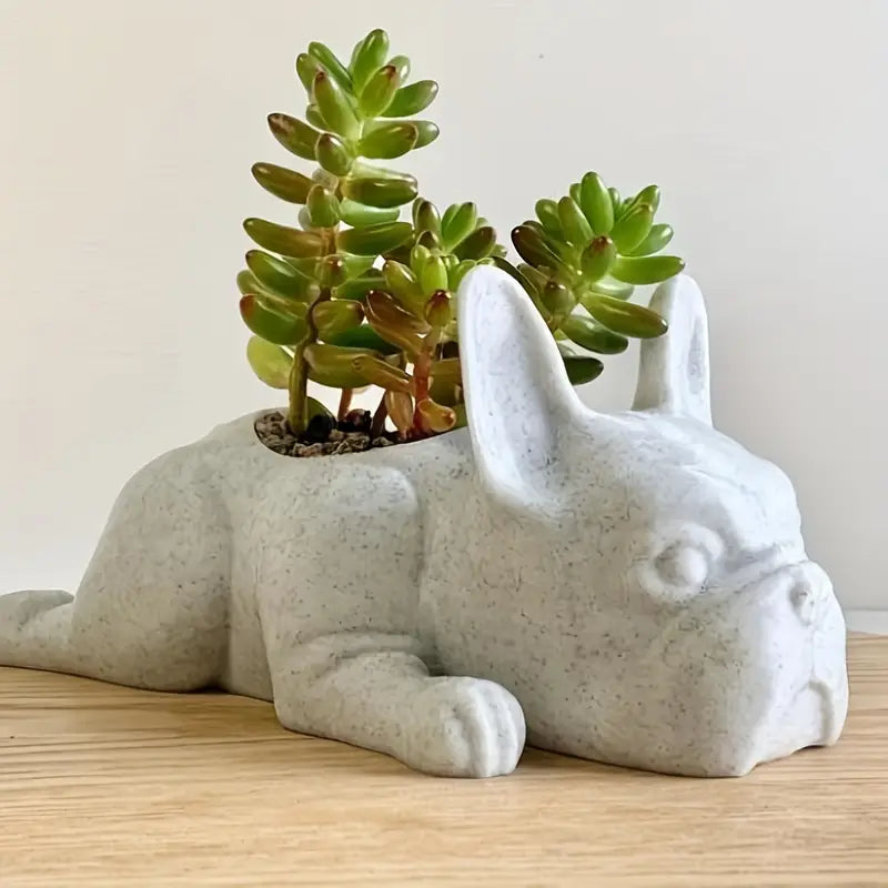 French Bulldog Resin Planter