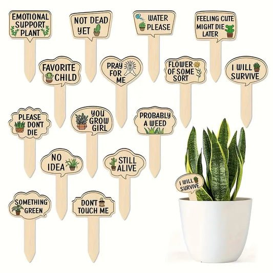 Funny Wooden Plant Signs (3 Pack)