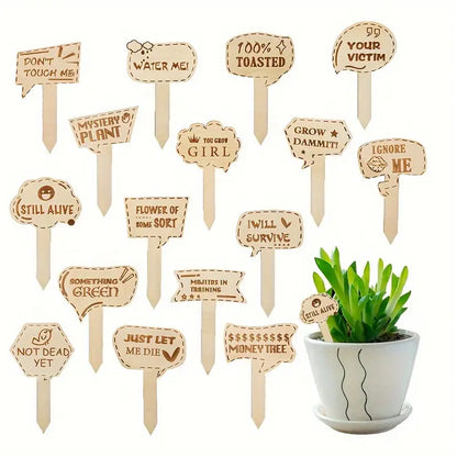 Funny Wooden Plant Signs (3 Pack)