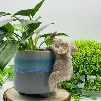 Hanging Flowerpot Resin Elephant Sculpture