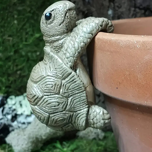 Hanging Flowerpot Resin Turtle Sculpture