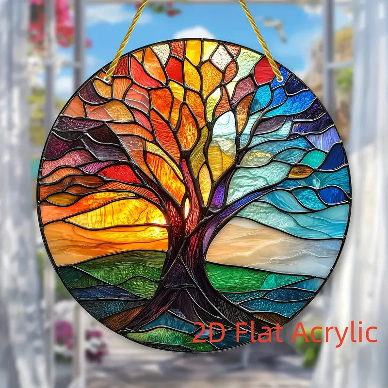 Tree of Life Stained Acrylic Suncatcher