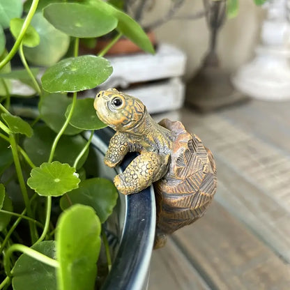 Hanging Flowerpot Resin Turtle Sculpture